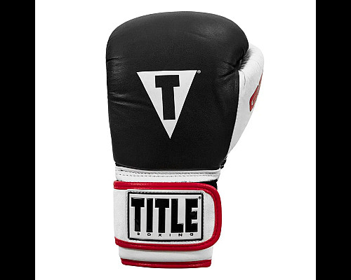 Рукавички боксерські шкіряні з бинтами TITLE Boxing Ko-Vert розмір 12 унцій, чорні