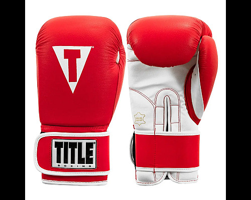 Рукавички боксерські шкіряні з бинтами TITLE Boxing Pro Style 3.0 розмір 14 унцій, червоно-білі