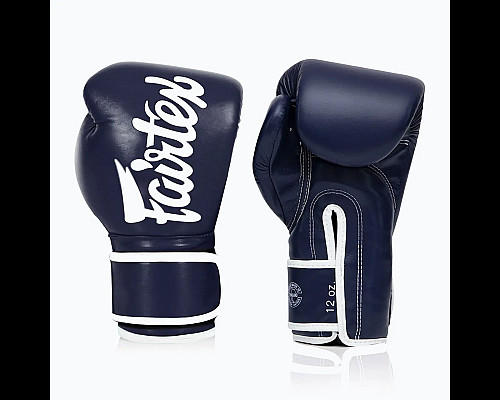 Рукавички боксерські з бинтами Fairtex BGV14 12 унцій, темно-сині