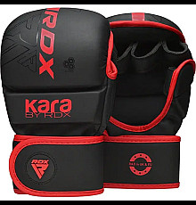 Рукавички греплінгові для ММА RDX F6 KARA Matte Plus розмір S/M, чорно-червоні
