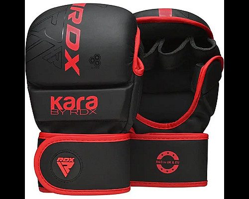 Рукавички греплінгові для ММА RDX F6 KARA Matte Plus розмір S/M, чорно-червоні