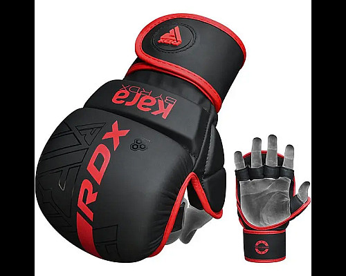 Рукавички греплінгові для ММА RDX F6 KARA Matte Plus розмір S/M, чорно-червоні