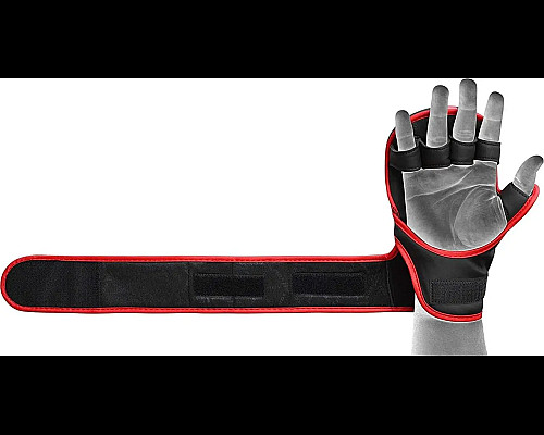 Рукавички греплінгові для ММА RDX F6 KARA Matte Plus розмір S/M, чорно-червоні