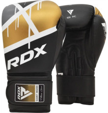 Боксерські рукавиці RDX BOXING GLOVES BGR-F7 14 унцій, чорно-золотисті