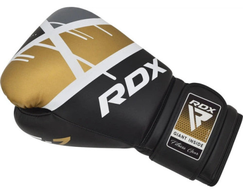 Боксерські рукавиці RDX BOXING GLOVES BGR-F7 14 унцій, чорно-золотисті