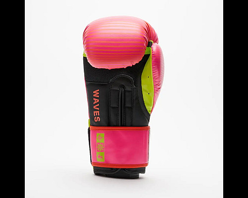 Рукавички боксерські з капою Leone GN313 WAVES розмір 10 унцій, рожеві