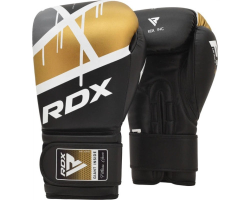 Боксерські рукавиці RDX BOXING GLOVES BGR-F7 12 унцій, чорно-золотисті