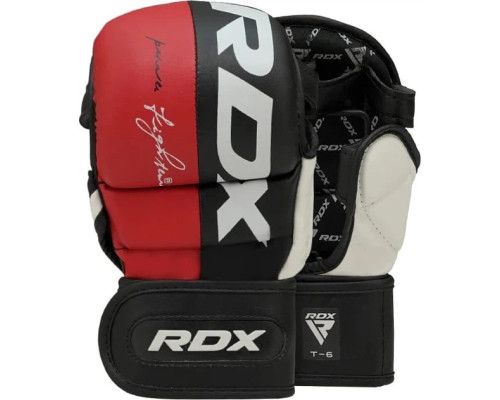 Тренувальні рукавиці для ММА RDX GRAPPLING GLOVES REX T6 PLUS розмір S, червоно-чорні