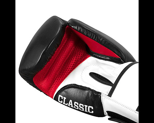 Рукавички боксерські шкіряні з бинтами TITLE Classic Leather 2.0 розмір 18 унцій, чорно-білі