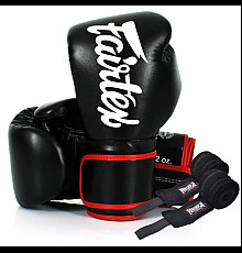 Рукавички боксерські з бинтами Fairtex BGV14 10 унцій, чорні