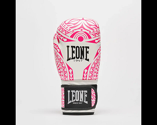Рукавички боксерські Leone GN329 HAKA розмір 10 унцій, біло-рожеві