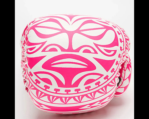 Рукавички боксерські Leone GN329 HAKA розмір 10 унцій, біло-рожеві