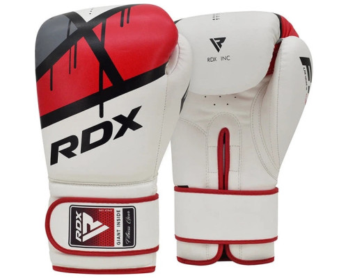 Боксерські рукавиці RDX BOXING GLOVES BGR-F7 14 унцій, біло-червоні