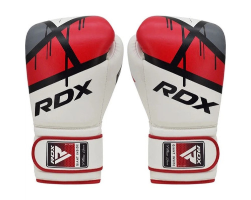 Боксерські рукавиці RDX BOXING GLOVES BGR-F7 14 унцій, біло-червоні