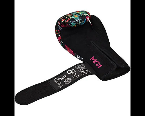 Рукавички боксерські з капою RDX FL-3 FLORAL розмір 8 унцій, чорні