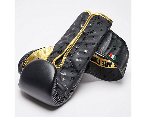 Рукавички боксерські Leone DNA 12 унцій, чорно-золотисті