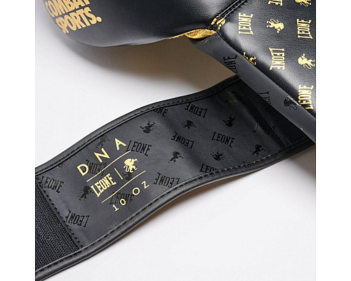 Рукавички боксерські Leone DNA 12 унцій, чорно-золотисті