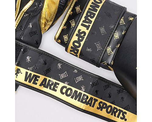 Рукавички боксерські Leone DNA 12 унцій, чорно-золотисті