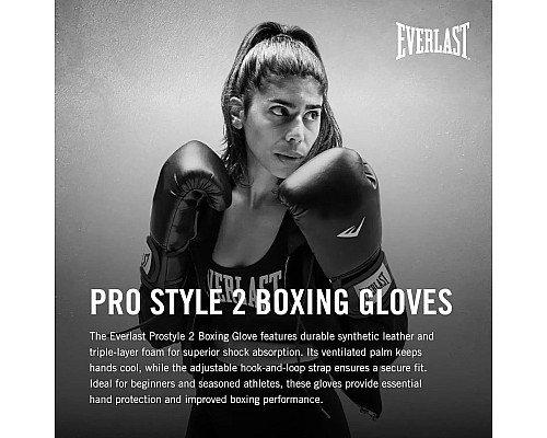 Боксерські рукавиці Everlast PROSTYLE 2 BOXING GLOVE 8 унцій, чорно-червоні
