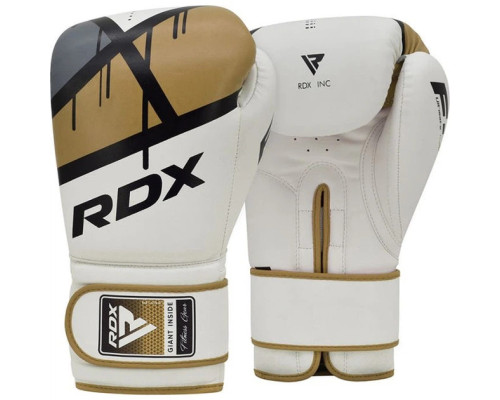 Боксерські рукавиці RDX BOXING GLOVES BGR-F7 8 унцій, біло-золотисті