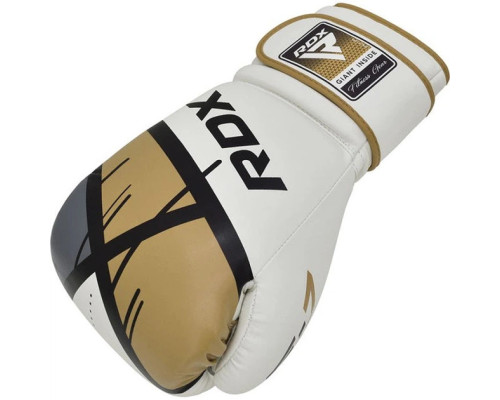 Боксерські рукавиці RDX BOXING GLOVES BGR-F7 8 унцій, біло-золотисті