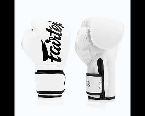 Рукавички боксерські з бинтами Fairtex BGV14 10 унцій, білі