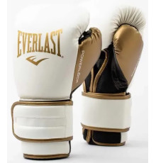 Боксерські рукавиці Everlast POWERLOCK 2R TRAINING GLOVE 12 унцій, біло-золотий