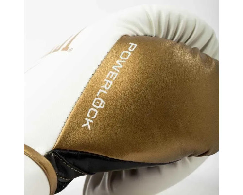 Боксерські рукавиці Everlast POWERLOCK 2R TRAINING GLOVE 12 унцій, біло-золотий