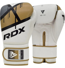 Боксерські рукавиці RDX BOXING GLOVES BGR-F7 16 унцій, біло-золотисті