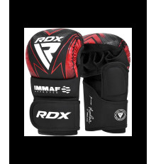 Боксерські рукавиці RDX GRAPPLING GLOVES SHOOTER IMMAF-1 розмір XL, чорно-червоні 