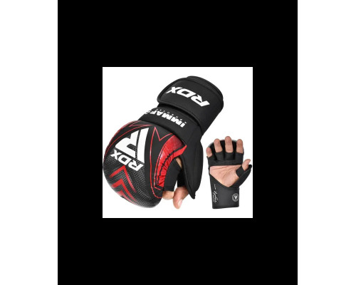Боксерські рукавиці RDX GRAPPLING GLOVES SHOOTER IMMAF-1 розмір XL, чорно-червоні
