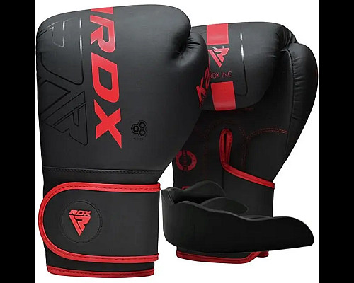 Рукавички боксерські з капою RDX F6 Kara Matte розмір 6 унцій, чорно-червоні