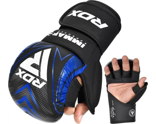Боксерські рукавиці RDX GRAPPLING GLOVES SHOOTER IMMAF-1 розмір XL, чорно-сині