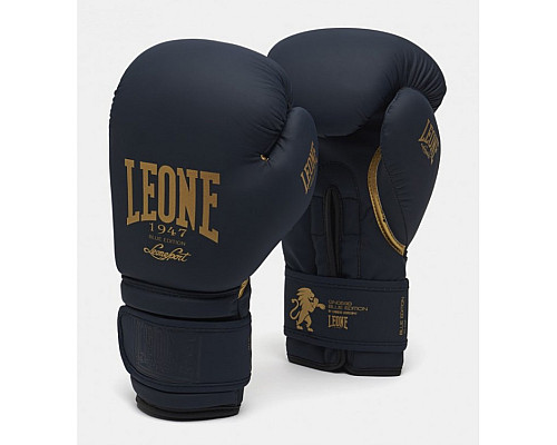 Рукавчики боксерські Leone Mono 16 унцій, синьо-золотисті