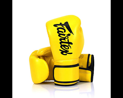 Рукавички боксерські з бинтами Fairtex BGV14 14 унцій, жовті