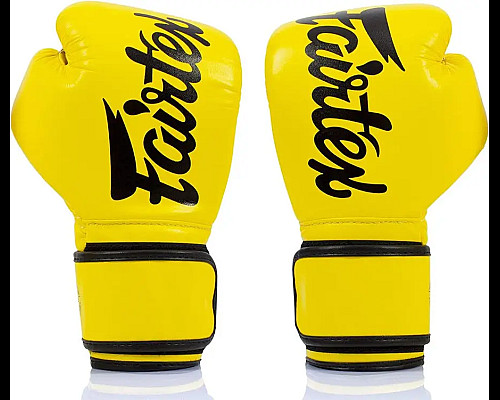 Рукавички боксерські з бинтами Fairtex BGV14 14 унцій, жовті