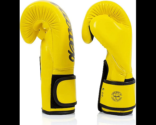 Рукавички боксерські з бинтами Fairtex BGV14 14 унцій, жовті