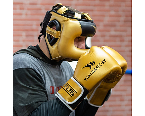 Рукавички боксерські Yakimasport TIGER GOLD L розмір 10 унцій, золотисті