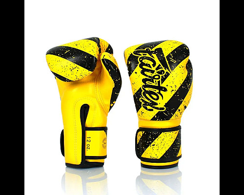 Рукавички боксерські з бинтами Fairtex BGV14Y 12 унцій, жовто-чорні