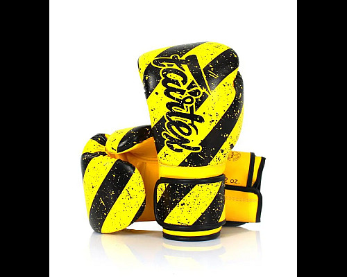 Рукавички боксерські з бинтами Fairtex BGV14Y 14 унцій, жовто-чорні