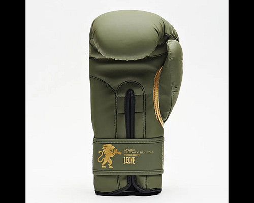 Рукавички боксерські з капою Leone GN059G MILITARY EDITION розмір 12 унцій, зелені