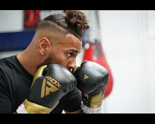 Рукавички боксерські з капою RDX MARK PRO SPARRING TRI LIRA 2 розмір 10 унцій, чорно-золотисті