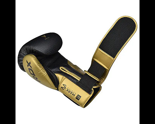 Рукавички боксерські з капою RDX MARK PRO SPARRING TRI LIRA 2 розмір 10 унцій, чорно-золотисті