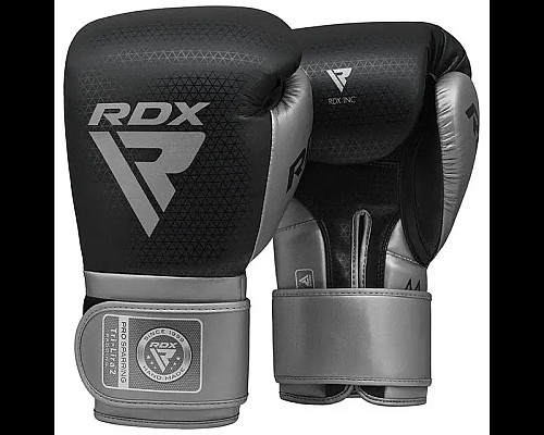 Рукавички боксерські з капою RDX  MARK PRO SPARRING TRI LIRA 2 розмір 14 унцій, чорно-сріблястий