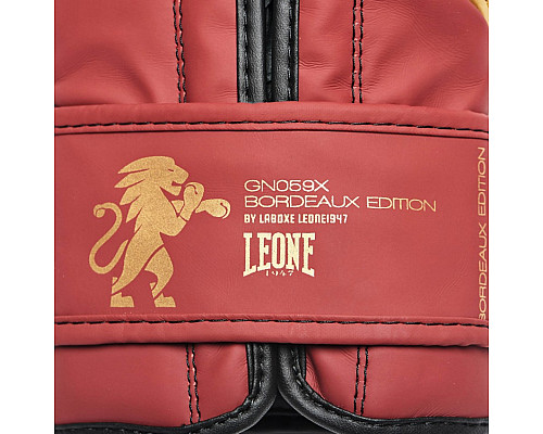 Рукавички боксерські Leone Mono 10 унцій, бордово-золоті