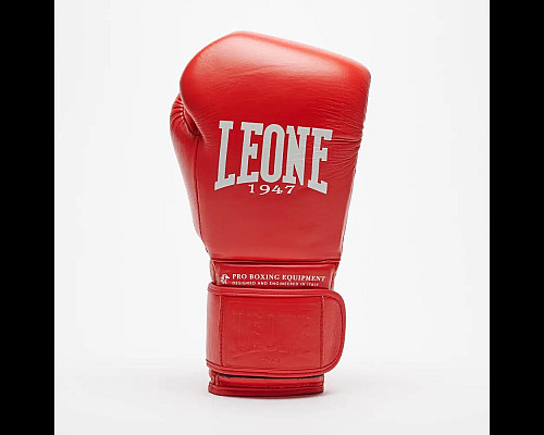 Рукавички боксерські шкіряні з бинтами Leone GN111 THE GREATEST розмір 12 унцій, червоні