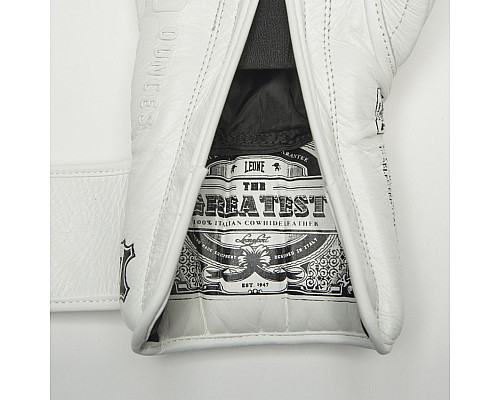 Боксерські рукавички Leone Greatest 10 унцій, біло-чорні