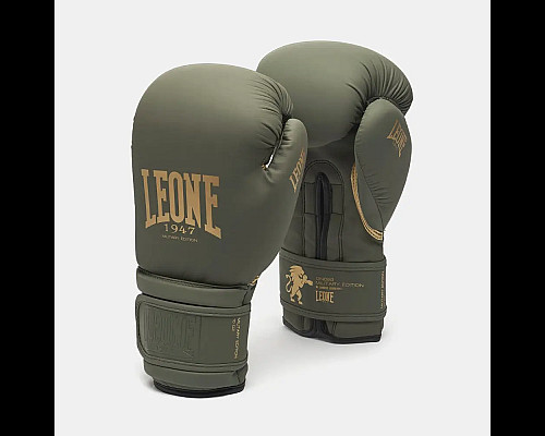 Рукавички боксерські з капою Leone GN059G MILITARY EDITION розмір 16 унцій, зелені