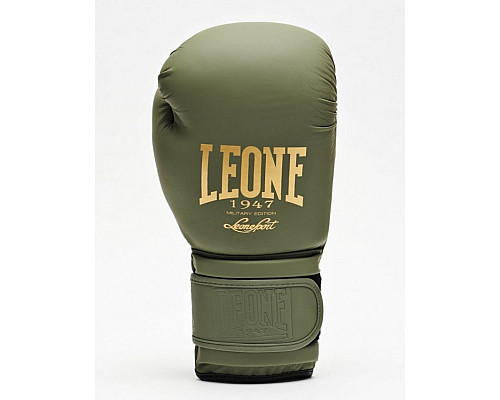 Рукавички боксерські Leone Mono Military 14 унцій, зелено-золоті