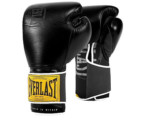 Боксерські рукавиці Everlast 1910 CLASSIC TRAINING GLOVE 16 унцій, чорно-золотисті